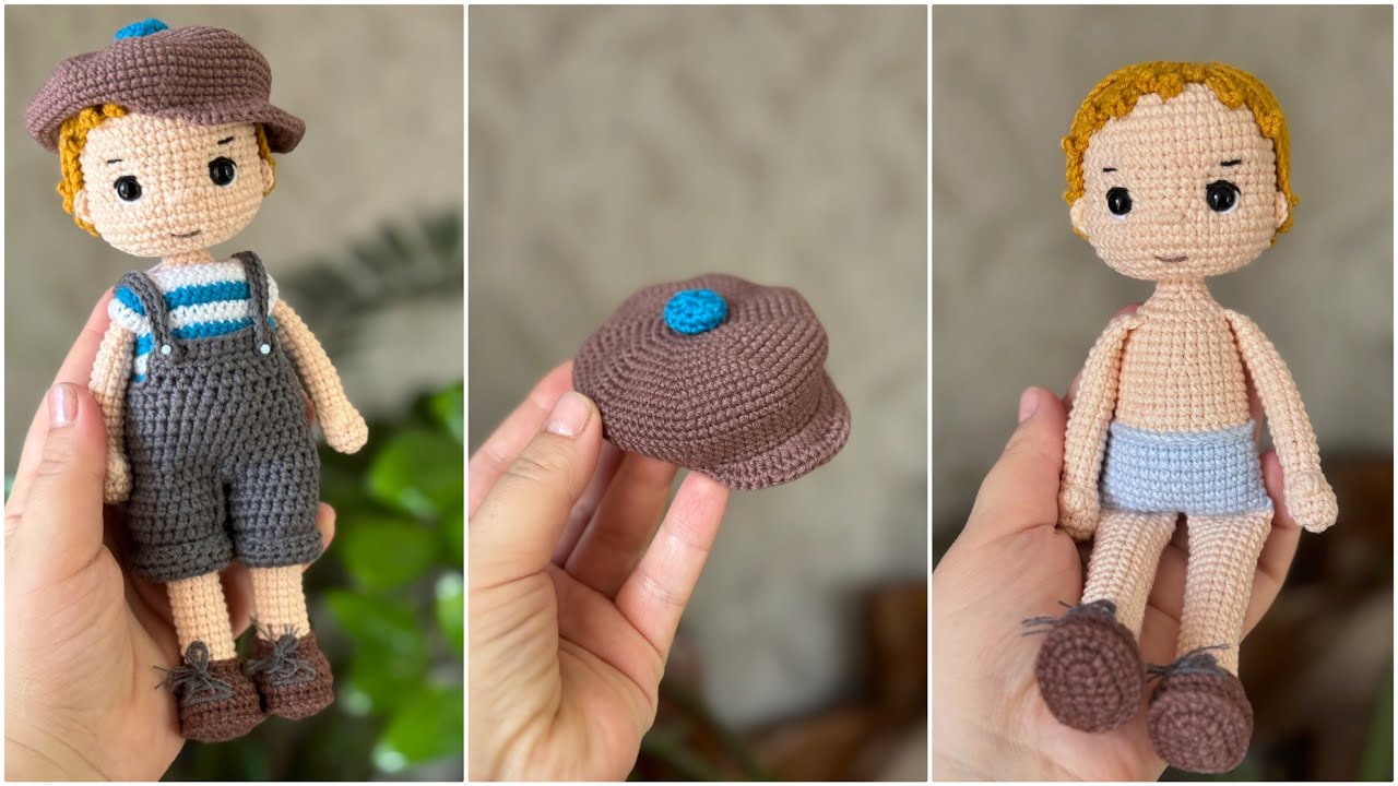 Мальчик Артур // Часть 4 // Волосы, оформление лица // Кукла крючком // Подробный мастер-класс //