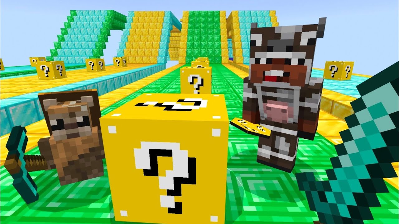 DESAFIO DE LOS LUCKY BLOCKS DE DIAMANTITO EN MINECRAFT 😂 CARRERA DE LUCKY BLOCK