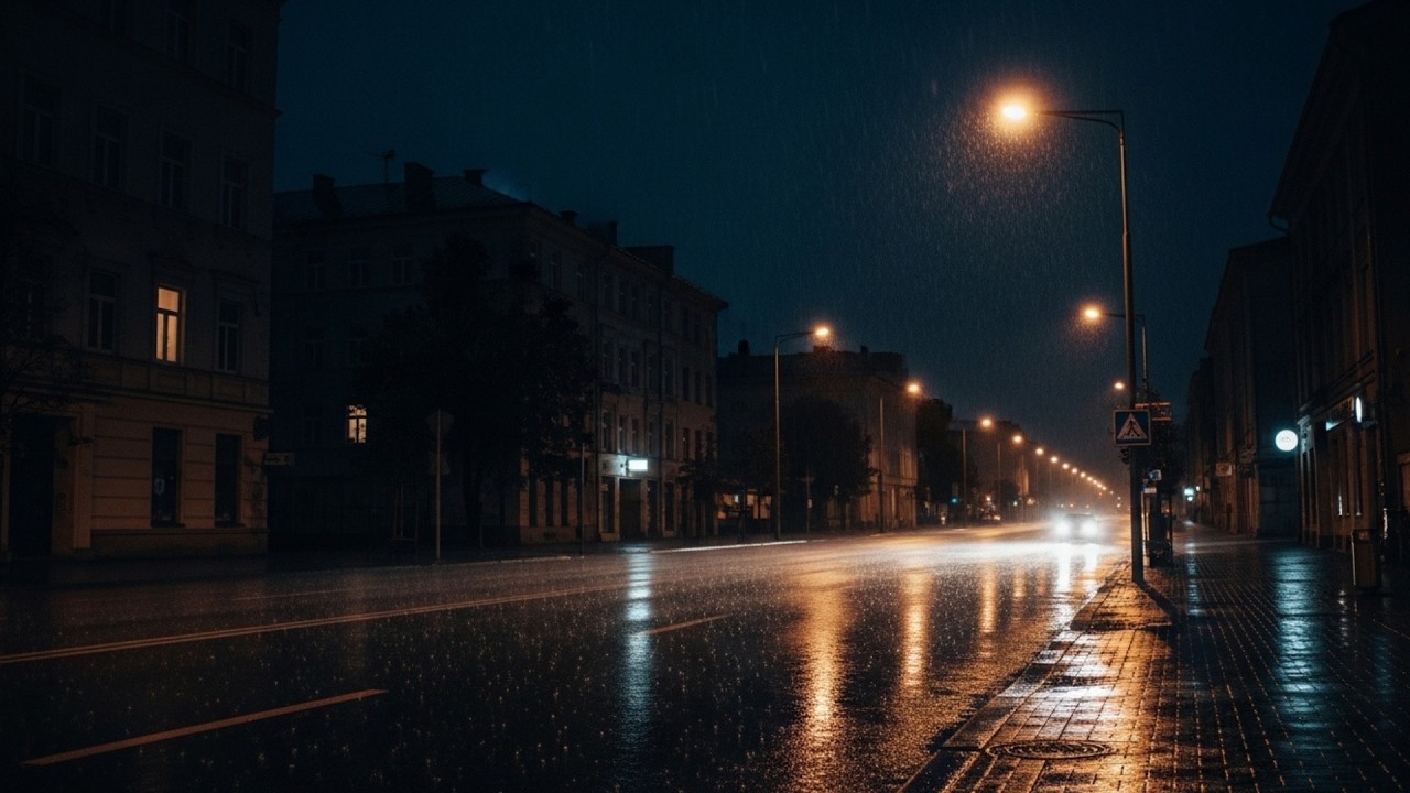 I Stayed Here Watching the Rain Fall on the Quiet City | Night Rain