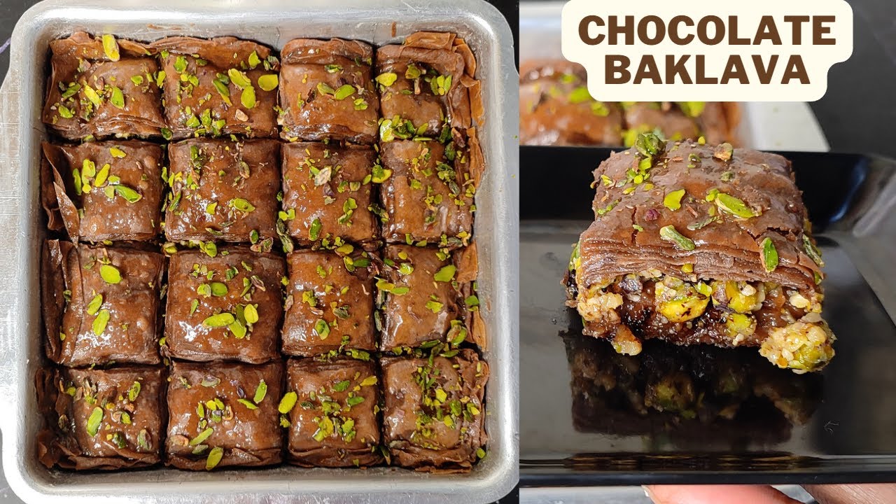 Chocolate Baklava |  बकलावा बनाने की बिधि | Stepwise baklava recipe |