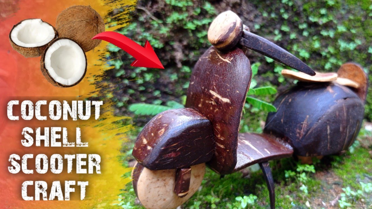 coconut shell scooter | how to make a coconut shell scooter |coconut shell craft ideas | Diy |
