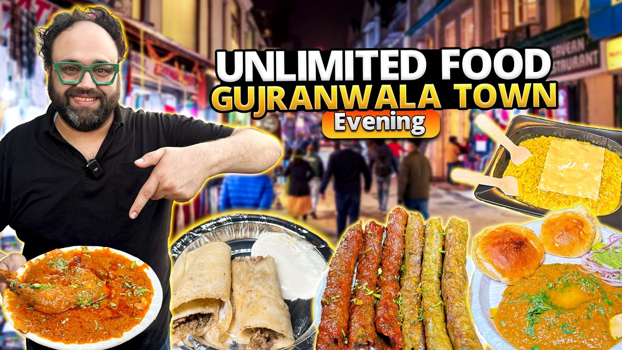 Street Food Gujranwala Town | Sooraj Pav Bhaji, Chicken Shawarma, Changezi Chicken, Nauty Kulcha