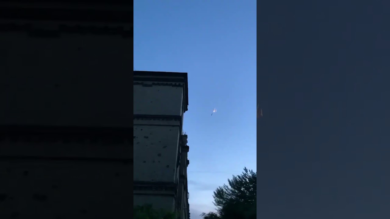 Lutsk - 06.06.2025. A Russian Kh-101 Cruise Missile Deploying Flares To Defeat Heat Seeking Missiles