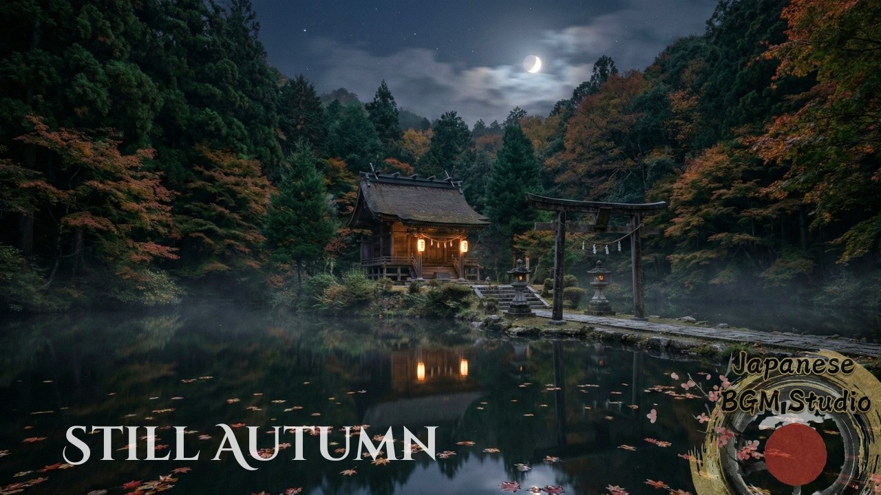 Deep Focus Japanese Music 🍁 Autumn Shrine Night | Calm Study & Work BGM