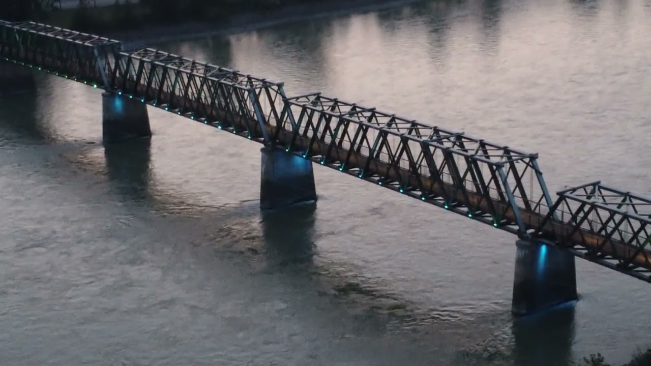 9pm drone flight downtown quesnel bc