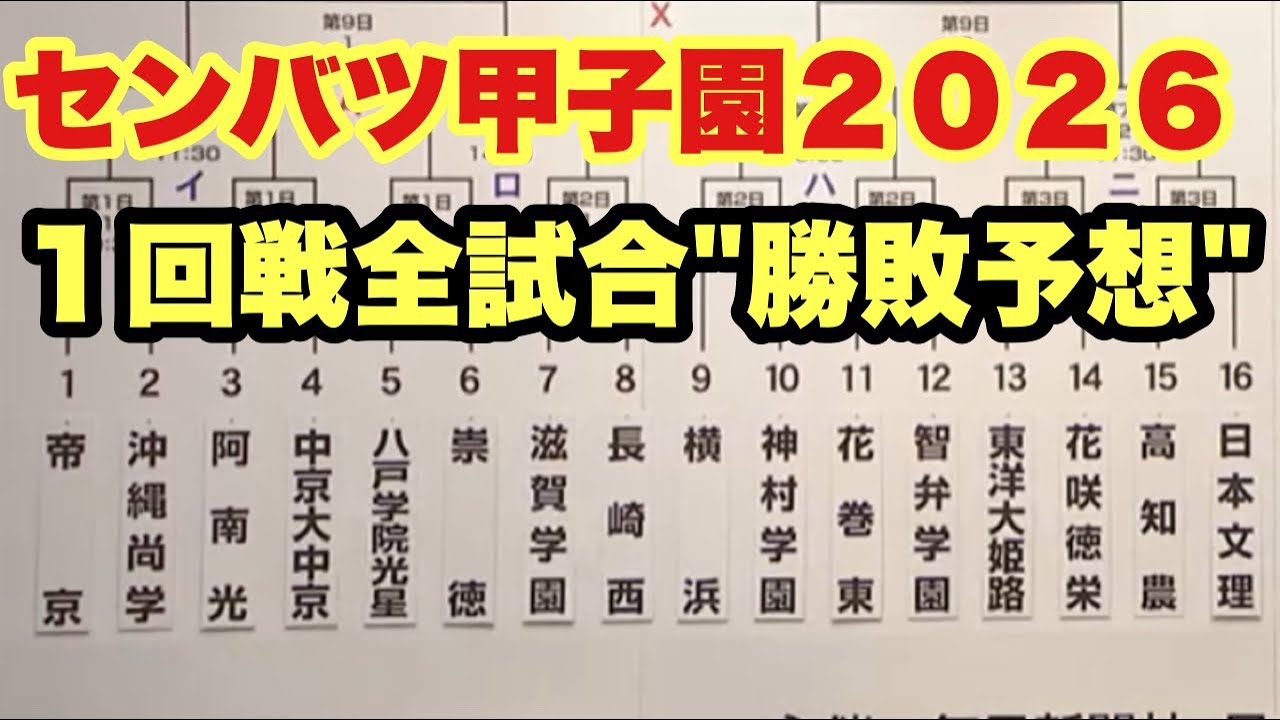 【高校野球】センバツ甲子園、１回戦全試合