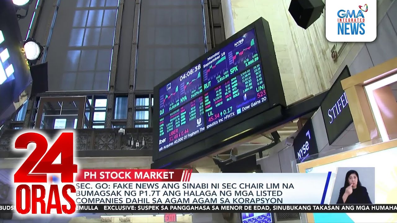 Phl stock market lost P185B in three weeks in August, not P1.7T | 24 Oras