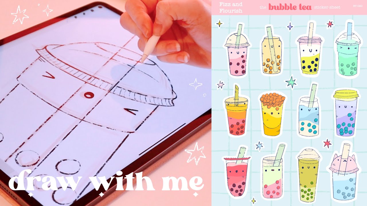 ✸ Рисуйте вместе со мной! ✏️ Как я рисую наклейки в Procreate + мои любимые кисти 🖋