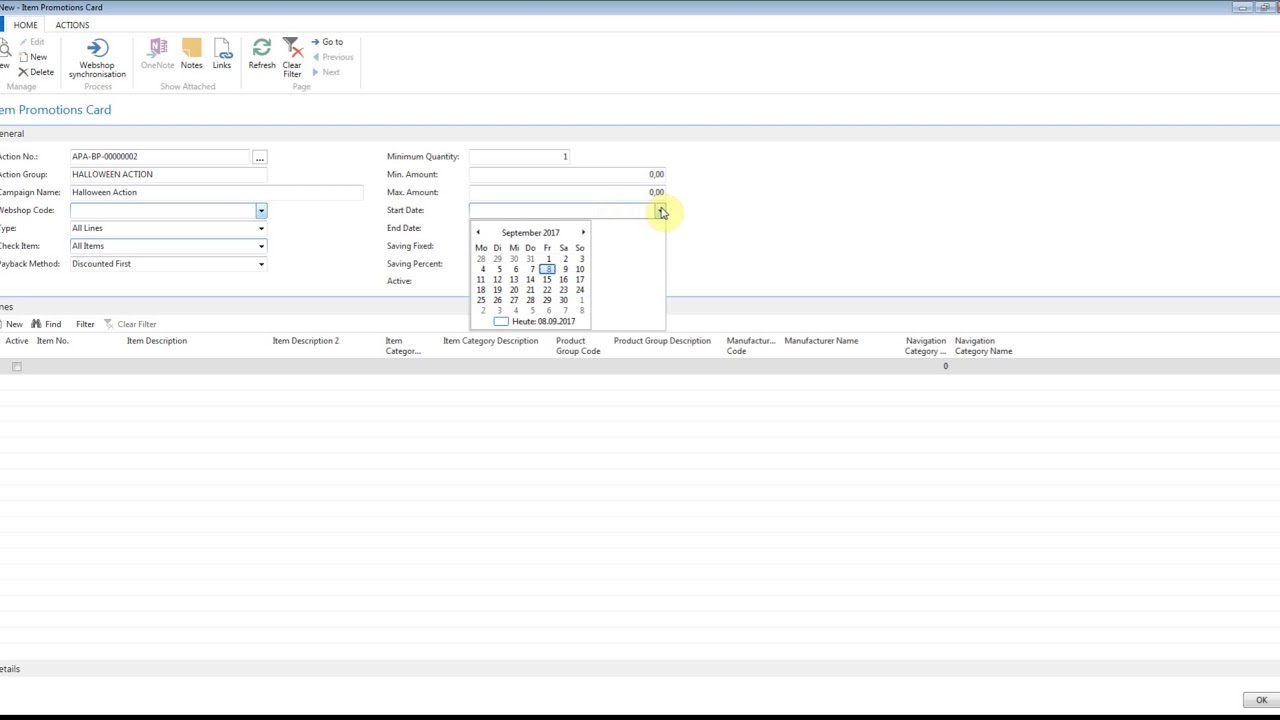 gcs:ERP: Item promotion