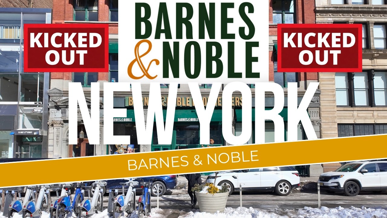 Выгнали из книжного магазина Barnes & Noble в Нью-Йорке.