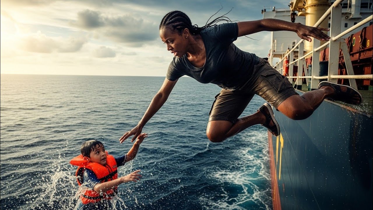 Black Woman Jump from A Big Ship, To Save His Nephew~korean Drama Story