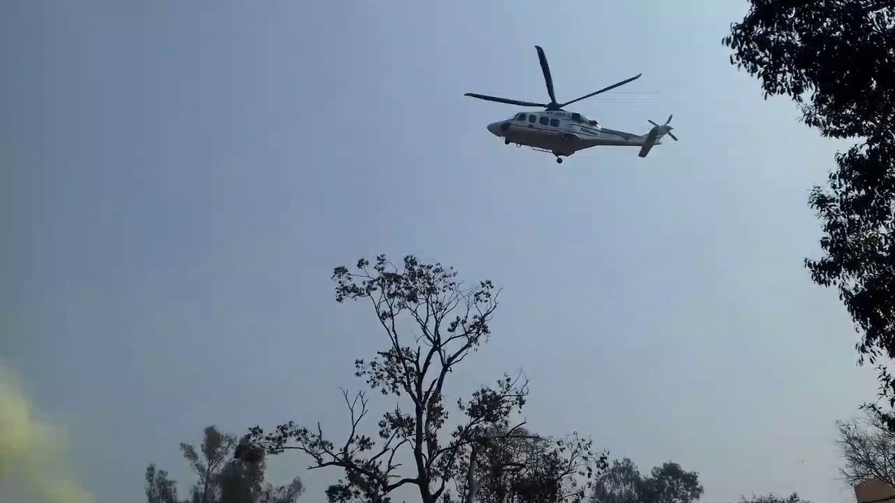 Pilibhit BJP national president Amit Shah Ji helicopter descends to his