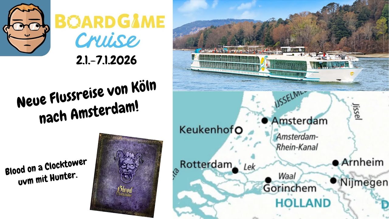 Flussreise f&uuml;r Brettspieler nach Amsterdam- Boardgame Cruise Januar 2026 - ich bin dabei!