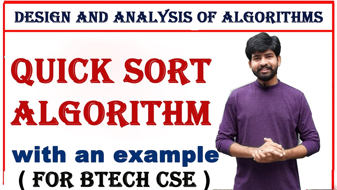 quick sort algorithm with an example| quick sort algorithm | design and analysis of algorithm || DAA