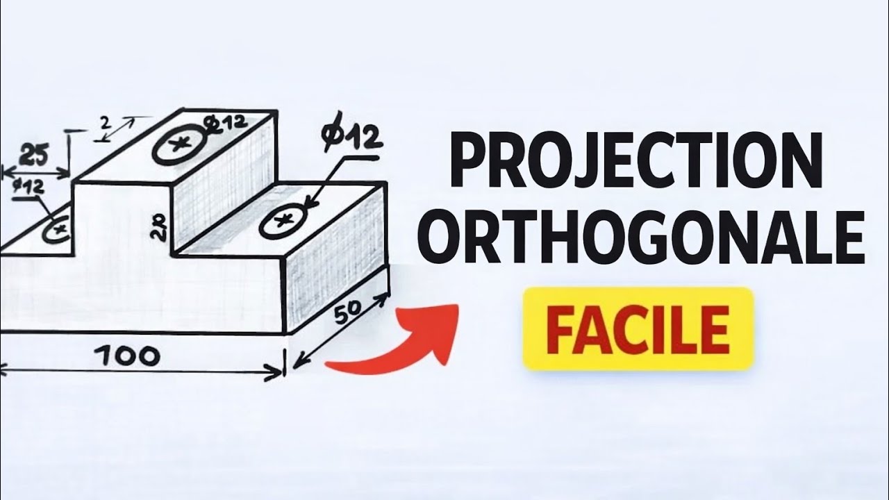 Projection orthogonale en dessin technique, dessin industriel, indiamaroo movies
