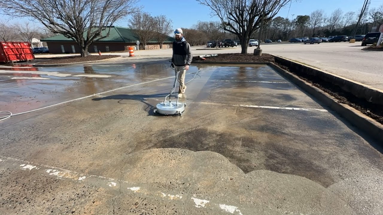 Watch Me Clean! Massive 30,000 Sq. Ft. Parking Lot Pressure Washing