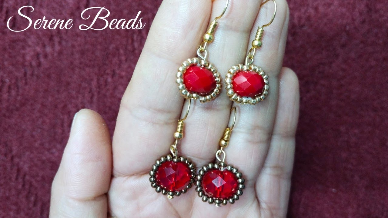 Crystal and Seed Beads Earrings /  How To Make Crystal and Seed Beads Earrings / Beaded Earrings