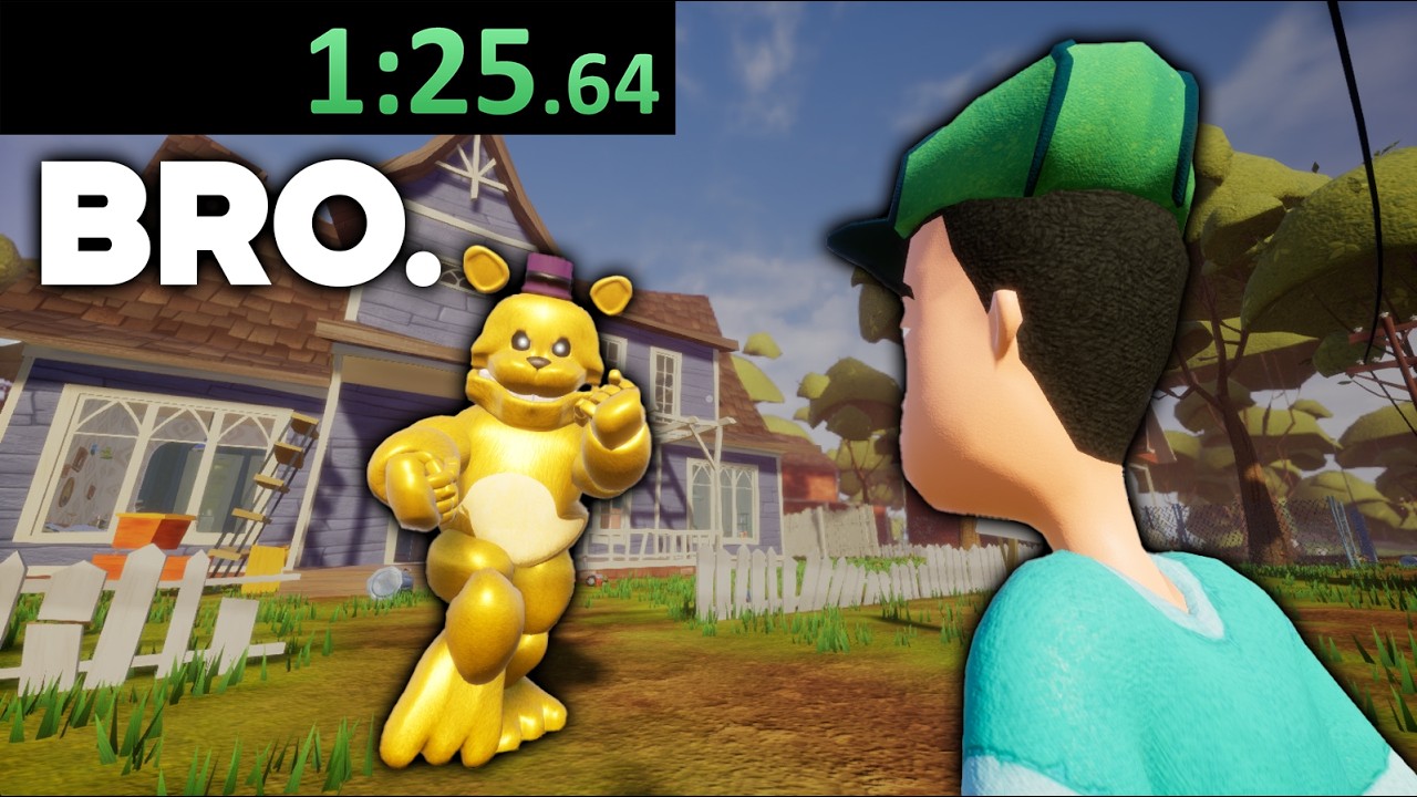 ANY% WR HOLDER PLAYS The Fastest Fredbear Mod (Hello Neighbor)