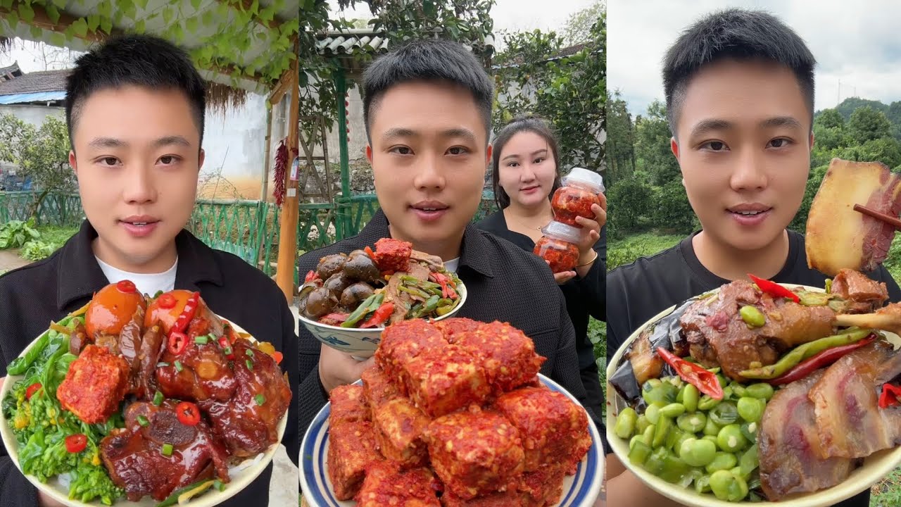 Yummy #45 Eat Meat 🍖🥓🫑🌶️🦑🍲, chicken 🍗🍗, Shrimp 🦐🦐.. #mukbang #eatingshow #yummy