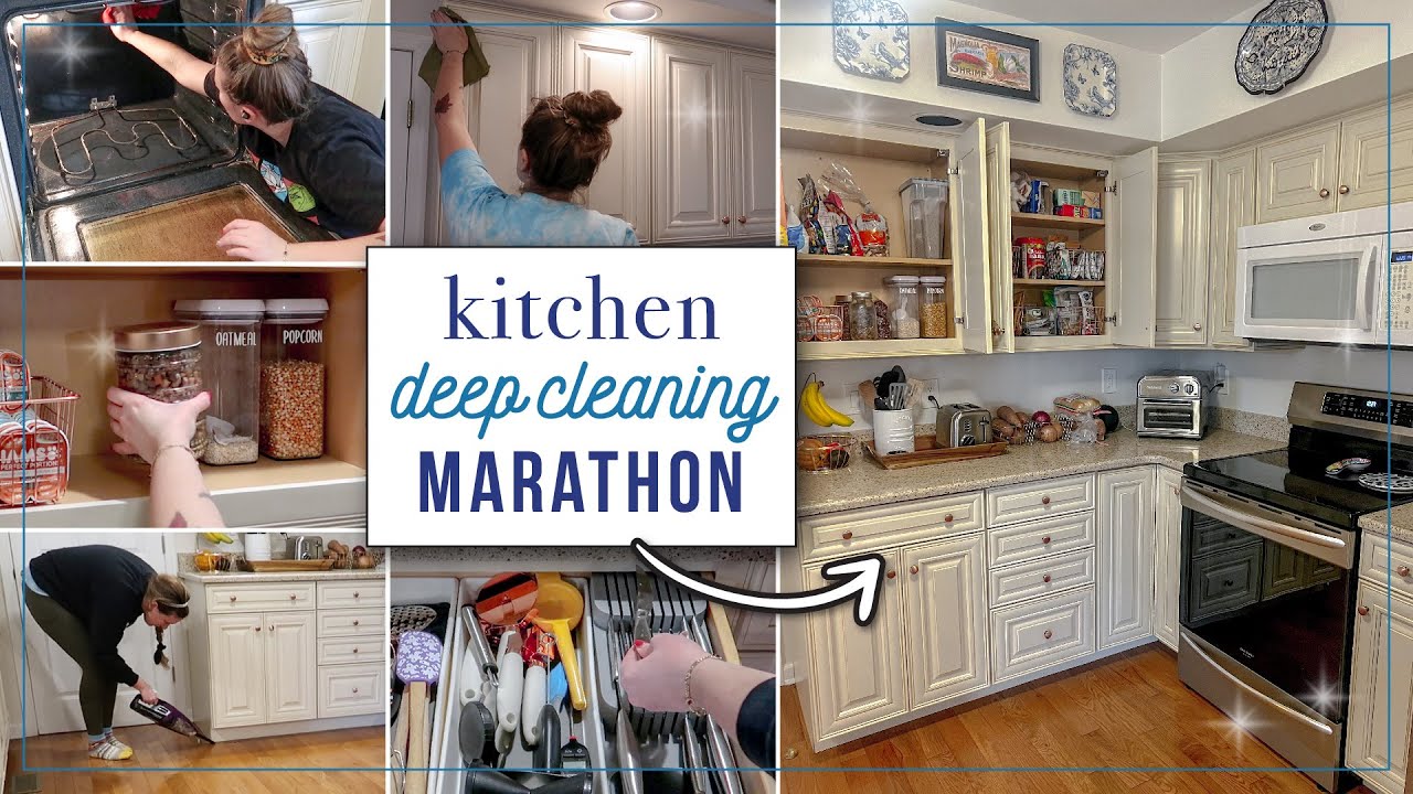 Deep Cleaning my Kitchen - Extreme Cleaning Motivation 2023 - Clean with me Marathon