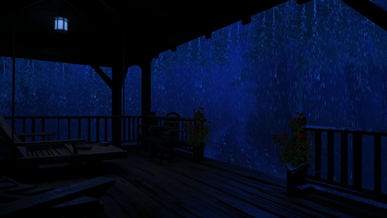 Thunderstorm Sounds on a Large Cabin Deck &ndash; Fall Asleep Fast
