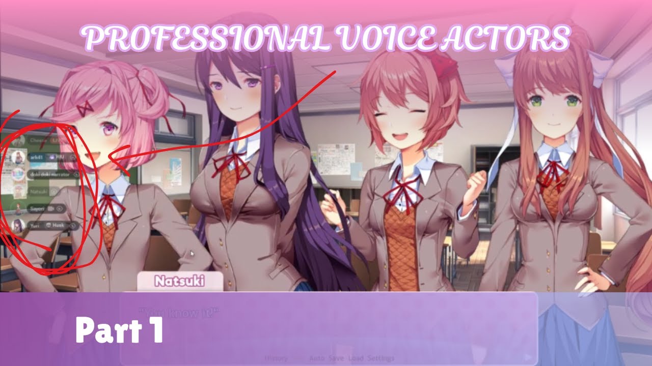 Профессиональные актеры озвучивания играют в Doki Doki Literature Club.