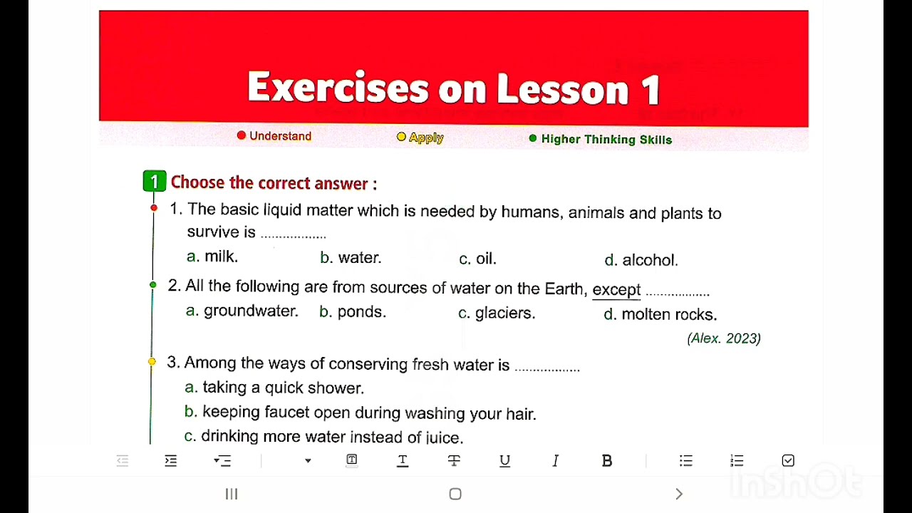 Science G5 Moasser Exercise Lesson 1 Concept 3.2 المعاصر ساينس خامسة ابتدائي ترم تانى منهج جديد 2026