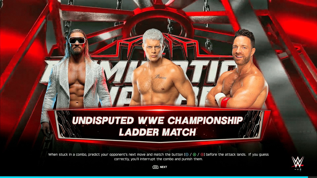 WWE 2K25 - Seth Rollins vs. Cody Rhodes vs. LA Knight - Dream Ladder Match