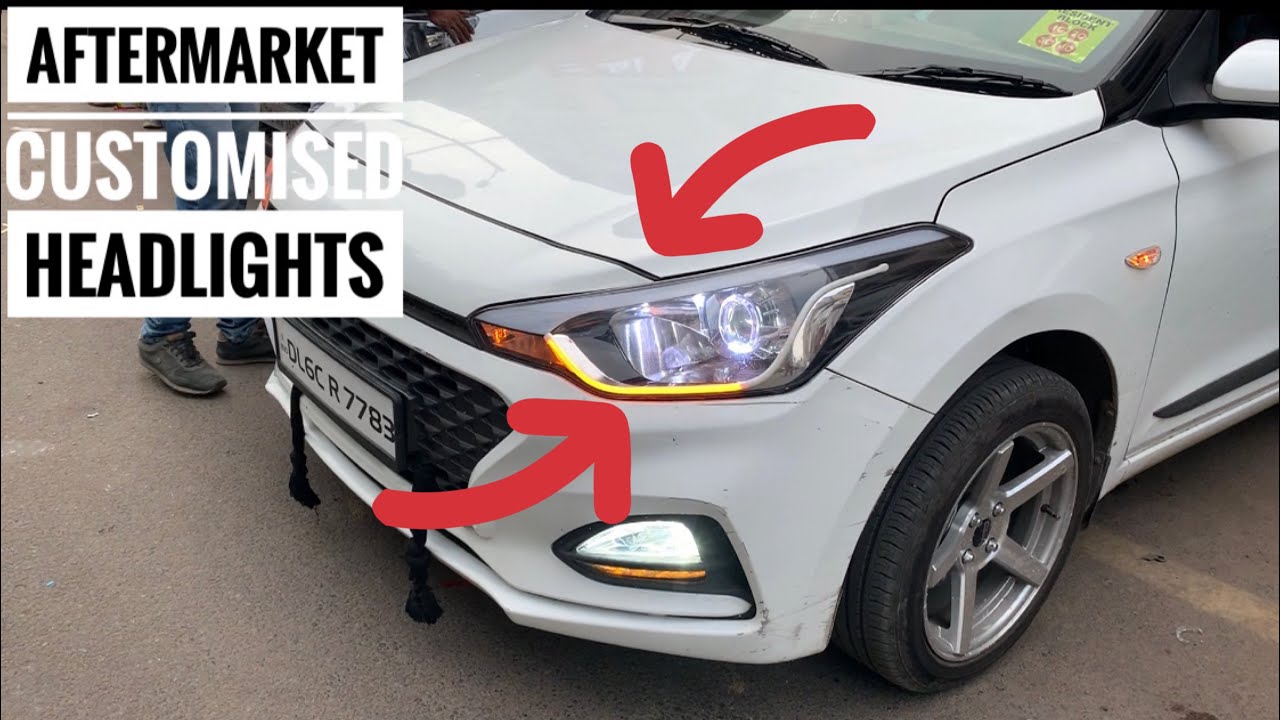 I20 Facelift modifications and accessories | customised headlight for all car | modified cars