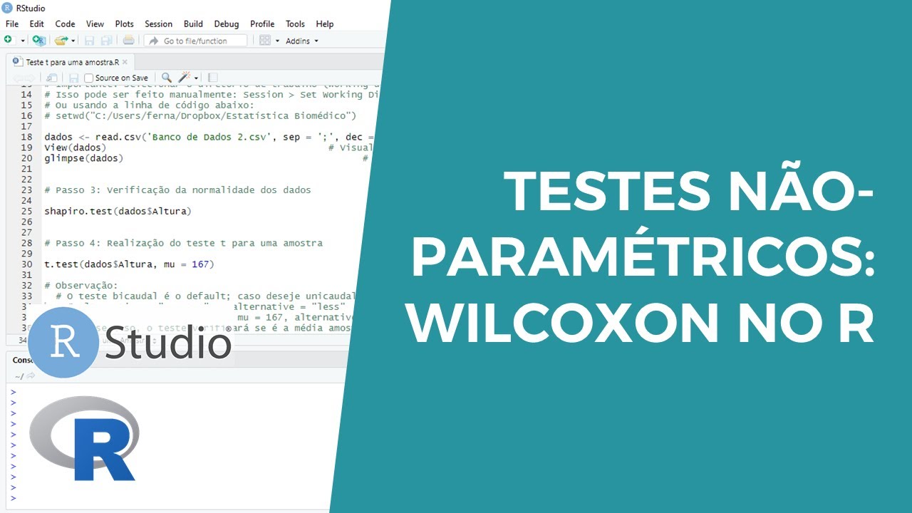 Testes não-paramétricos: Teste de Wilcoxon no R