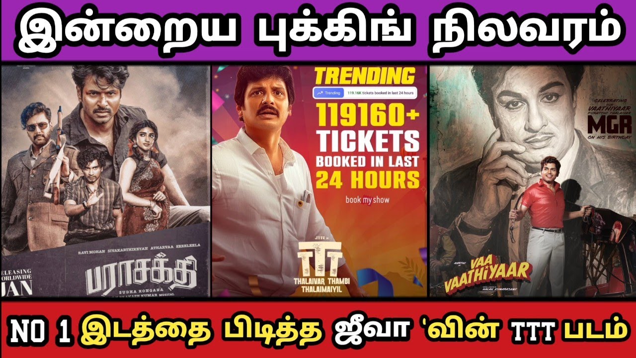 ஞாயிறு புக்கிங் நிலவரம் | TTT Vs Parasakthi : Booking Status | Best Cinema 