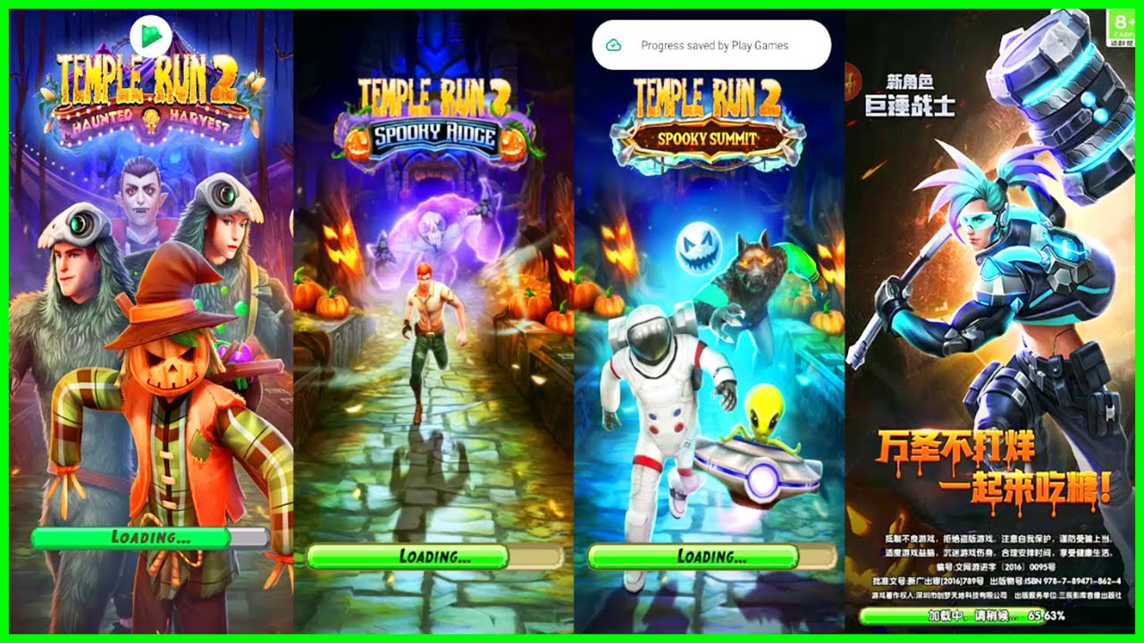 Temple Run 2 ALL HALLOWEEN MAPS - HAUNTED HARVEST VS SPOOKY RIDGE VS SUMMIT VS CHINESE HALLOWEEN