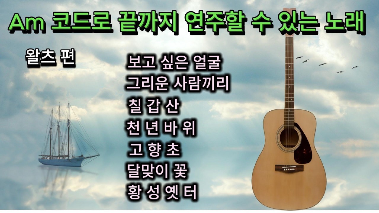 Am코드 하나로 끝까지 연주할 수 있는 노래 모음(왈츠 편) ㅣ 초보자가 쉬운 코드로 쉽게 연습하는 왈츠 곡 모음