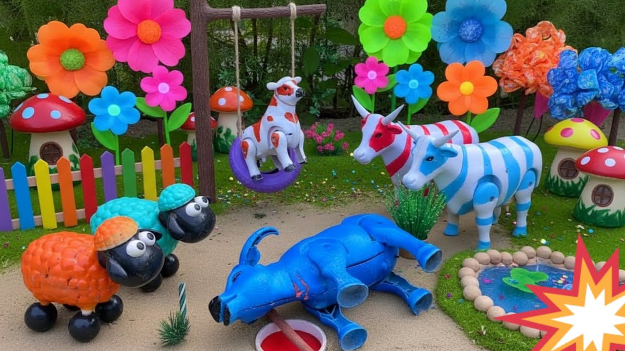 AMAZING TOY WALKING COW AND BUFFALO🐄🐘WADIDAU‼️PROSES POTONG SAPI KURBAN SIMOLASI