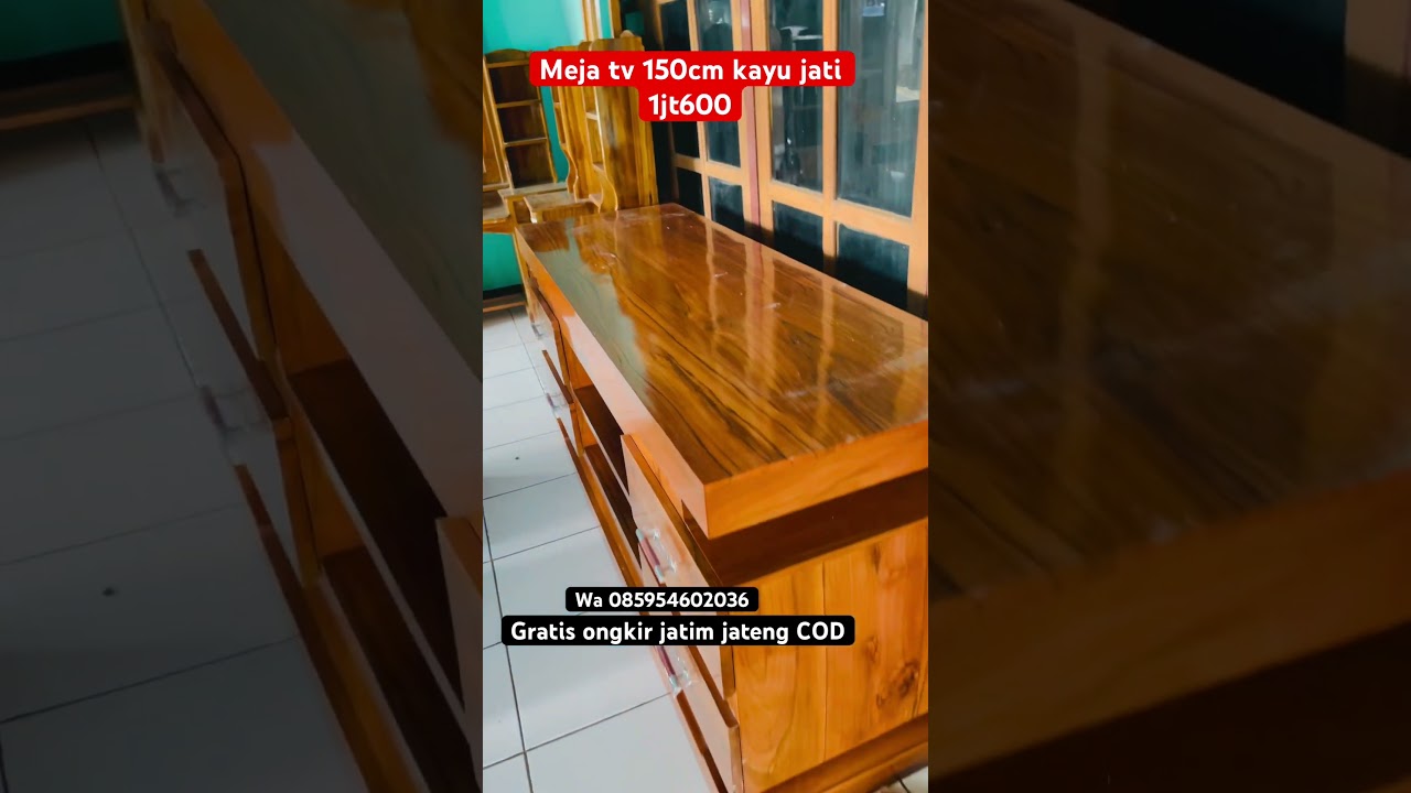 Meja tv kayu jati 1600 #mejatvminimalis #kayujati #wood #furniture #mebelindonesia #trending