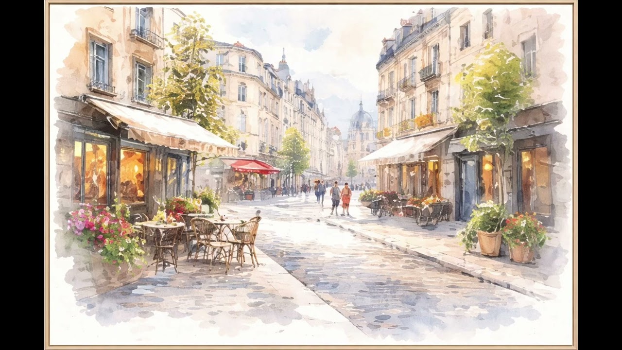 Paris Morning Café | Framed TV Art with Quiet Acoustic Ambience 🎶🖼️