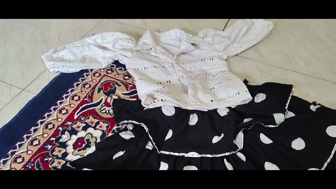 Baby girl layered Short skirt and white shirt stitching Idea #vedio#viral#anshu 