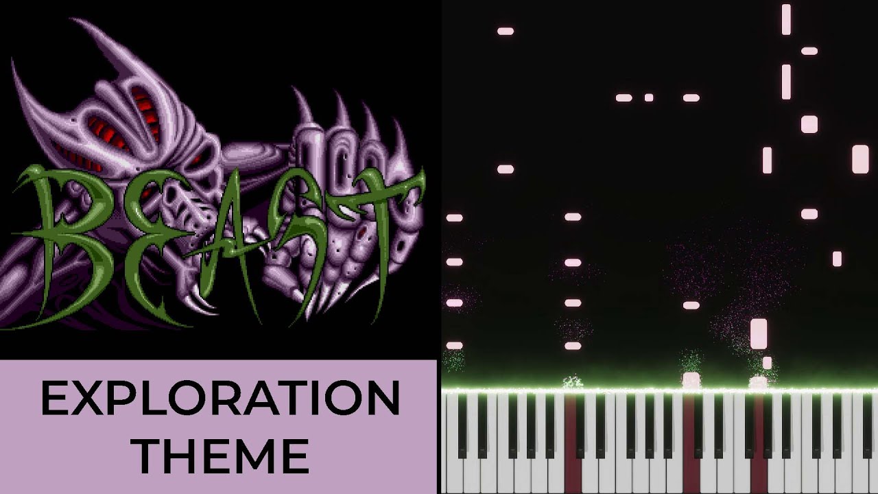 Shadow of the Beast - Exploration Theme (Amiga),  Synthesia-Style Piano Tutorial