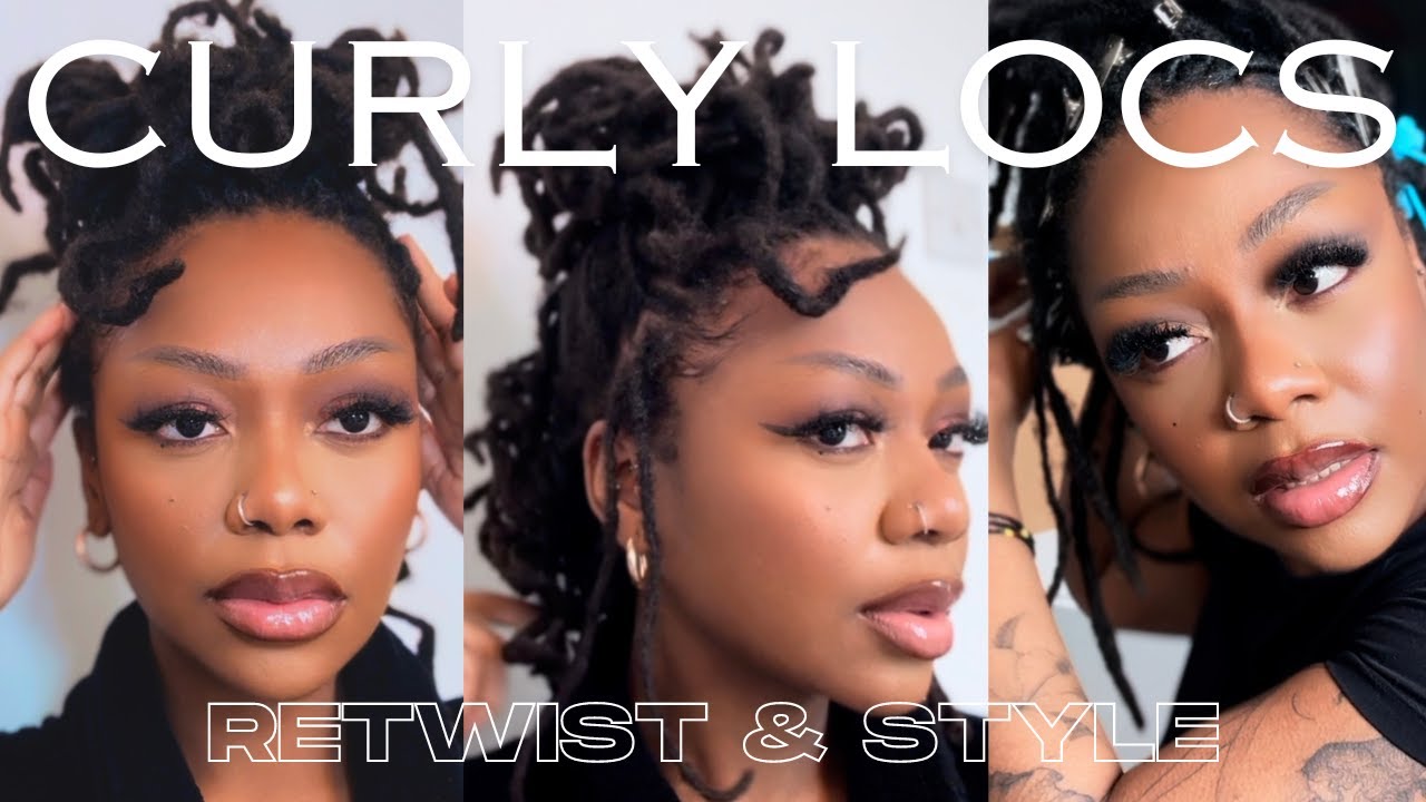 PARTIAL LOC RETWIST & STYLE | SIMPLE CURLY LOC STYLE