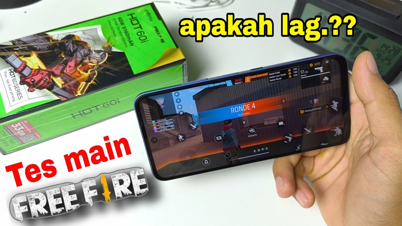 Tes main Free fire di hp Infinix hot 60i, Lag atau tidak..??