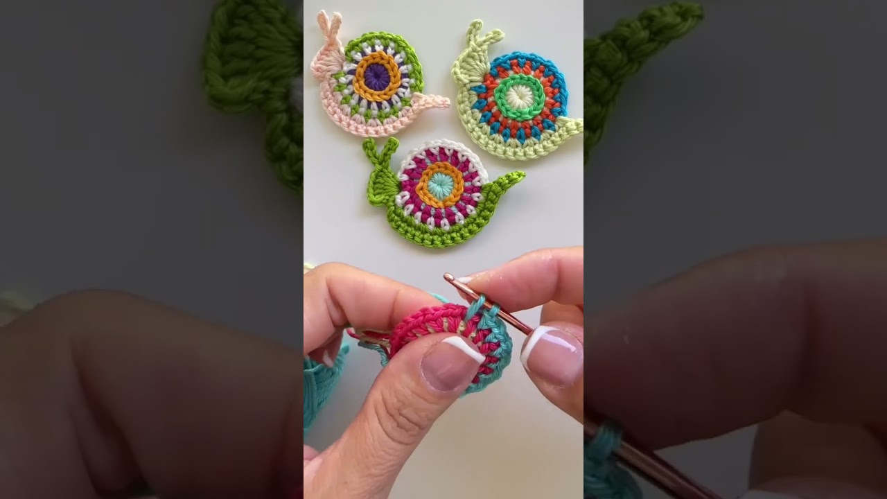 Slow down and enjoy the art of crochet with these delightful snail motifs!
