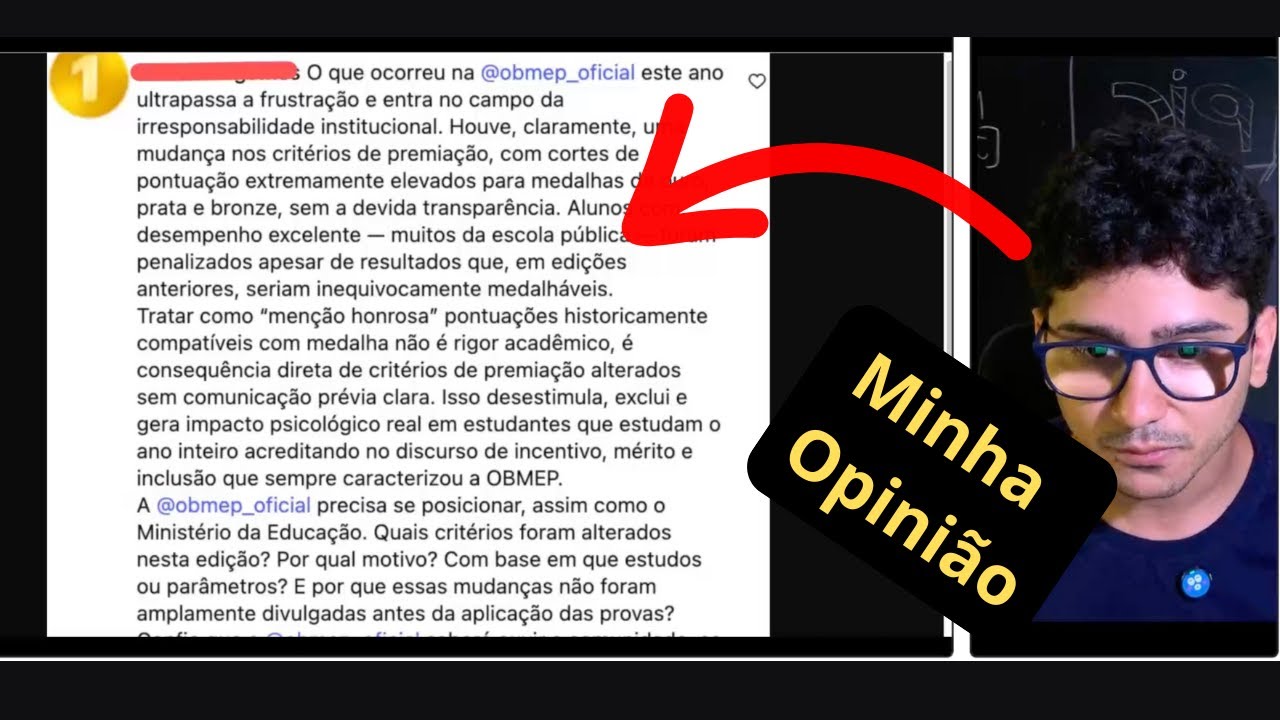 REAGINDO AOS COMENTÁRIOS POLÊMICOS SOBRE A OBMEP 2025