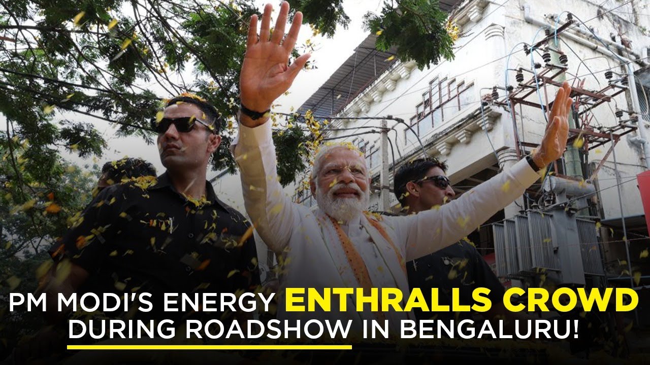 PM Modi's energy enthralls crowd during roadshow in Bengaluru!⚡