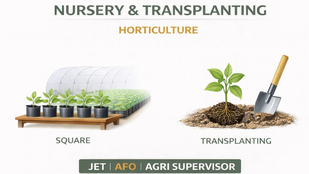 Nursery & Transplanting | Horticulture | JET | AFO | Agriculture Supervisor | Competitive Exams