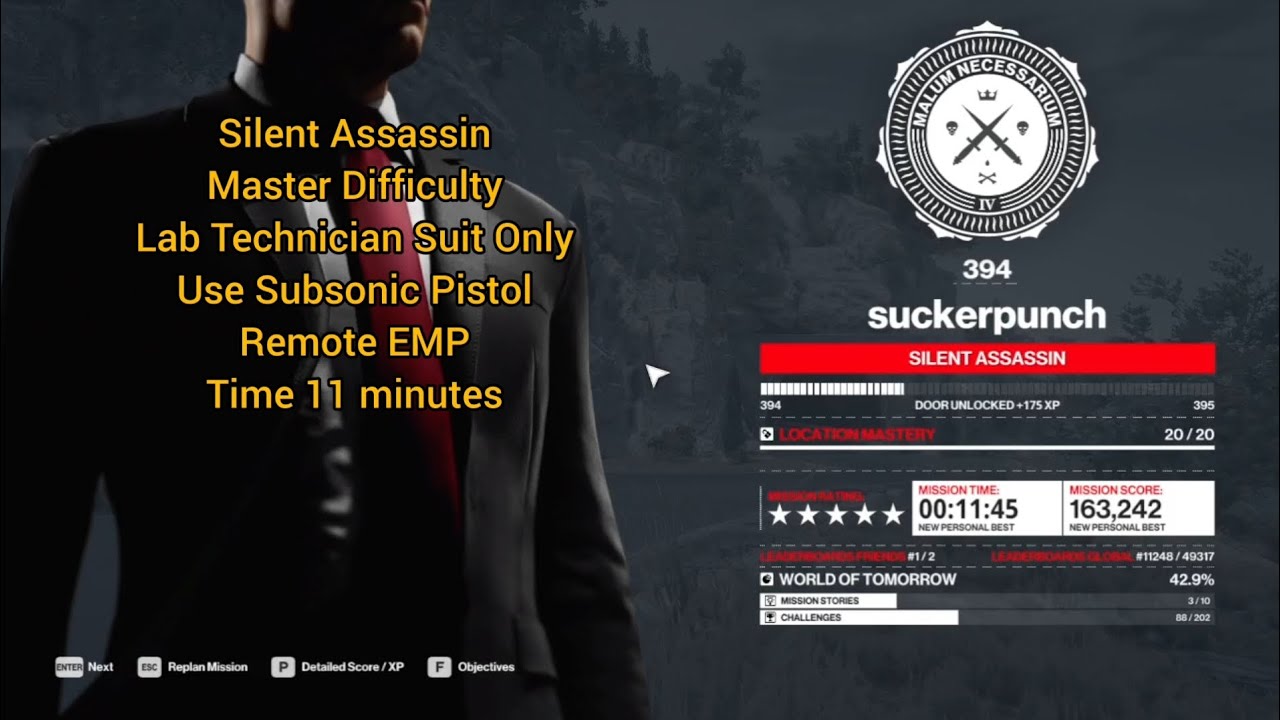 Agent 47 in Sapienza | Hitman 3 Master Mode | Complete Stealth Gameplay (Master Difficulty)