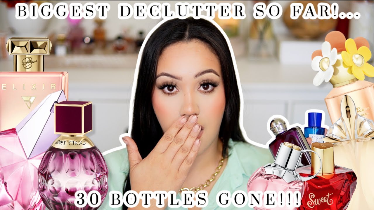 BIGGEST FRAGRANCE DECLUTTER I HAVE EVER DONE!! 😱 30 BOTTLES GONE!  HUGE PERFUME DECLUTTER! 2022