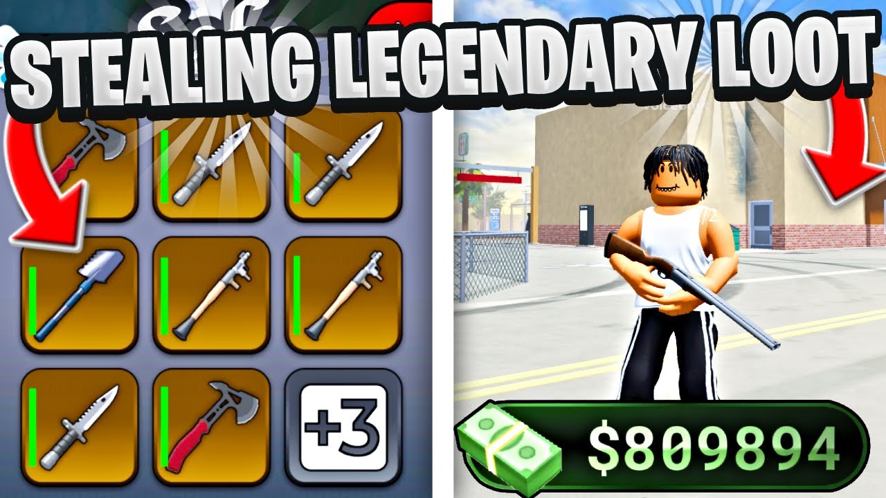 Я украл легендарную добычу у бандитов в игре ROBLOX BLOCKSPIN HOOD
