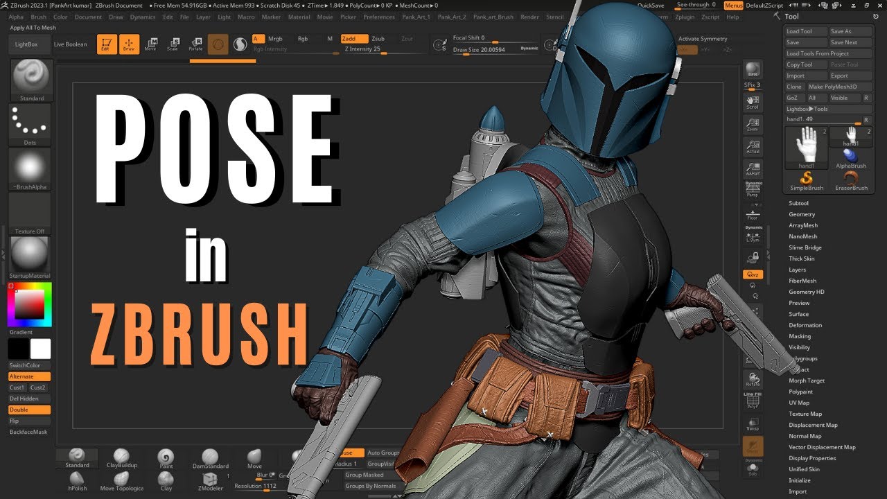 Bo Katan POSE in Zbrush