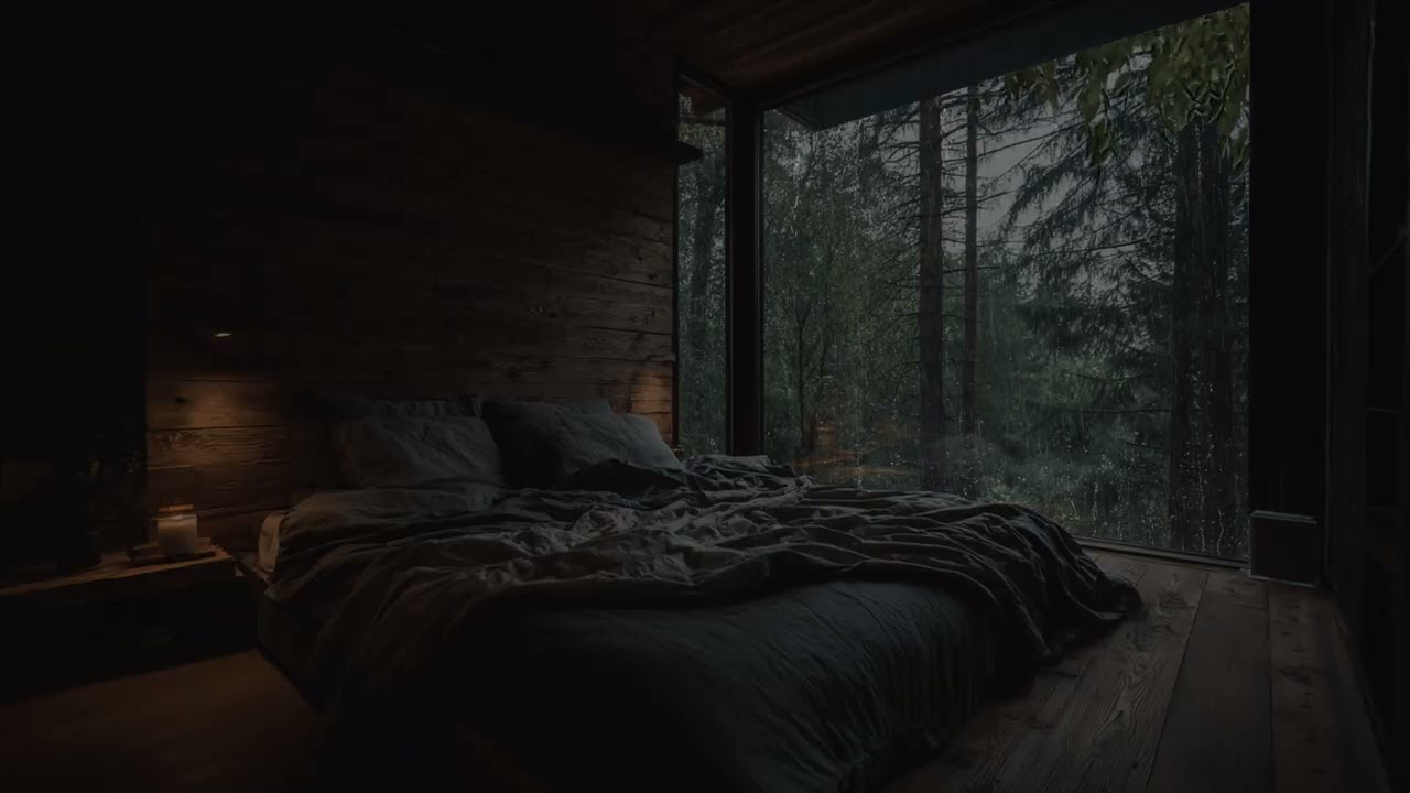 Rain drifts across the midnight boulevard 🌧️ as neon reflections tremble in puddled light