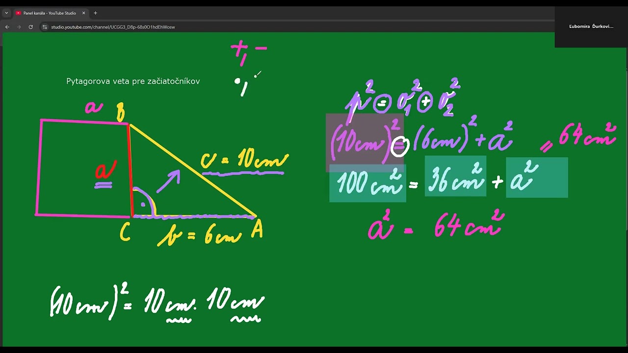 Vo videu nájdeš riešenie základného príkladu na Pytagorovu vetu - pre začiatočníkov